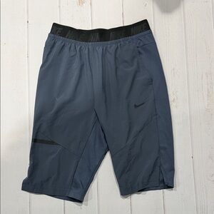 Nike Dri Fit Men's Dark Blue Athletic Long Shorts